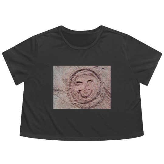Discover Smiling Sun, Sand Emoticon, Summer Emoji Flowy Cropped Tees