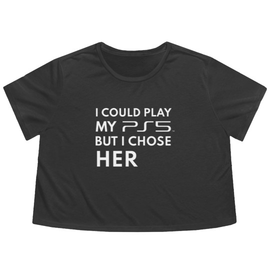 Discover Could play my PS5 White Flowy Cropped Tees