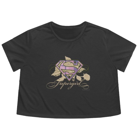 Discover Supergirl Flowers Flowy Cropped Tees