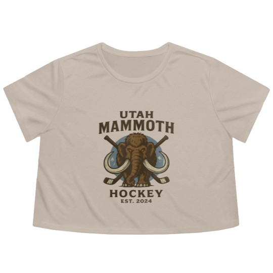 Discover Utah Mammoth Hockey Flowy Cropped Tees, Utah Mammoth Flowy Cropped Tees, Unisex Sports Flowy Cropped Tees