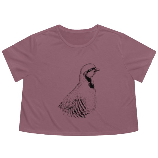Discover Chukar partridge animal portrait (bright products) Flowy Cropped Tees