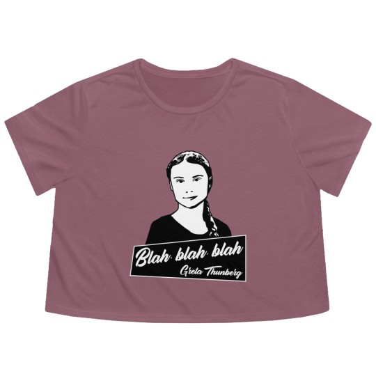 Discover Blah, blah, blah Greta Thunberg Flowy Cropped Tees