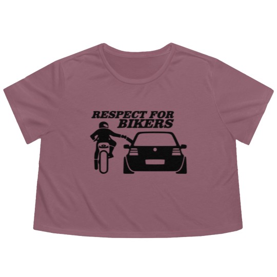 Discover Respect for bikers Flowy Cropped Tees
