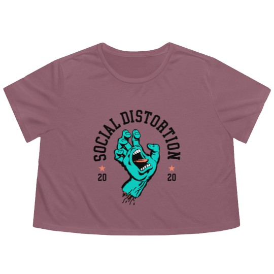 Discover social society distortion Flowy Cropped Tees