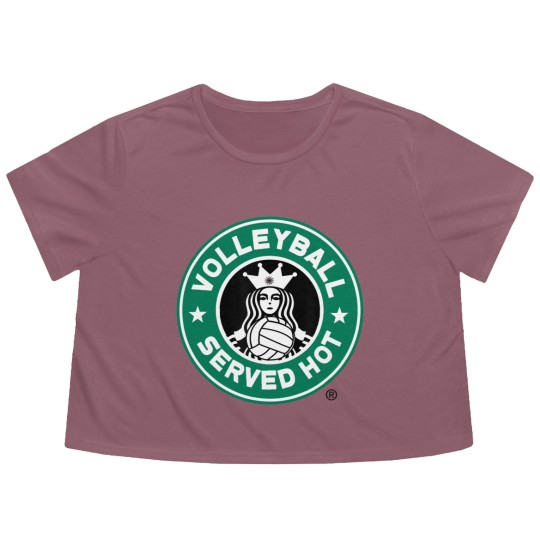 Discover Funny Volleyball Logo Design Flowy Cropped Tees