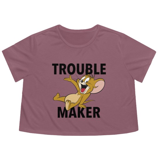 Discover Tom And Jerry Flowy Cropped Tees Trouble Maker Portrait