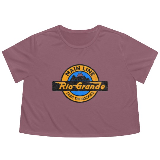 Discover D&RGW Denver and Rio Grande Western Railroad - Rio Grande - Flowy Cropped Tees