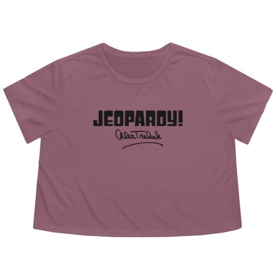 Discover Jeopardy Alex Trebek Signature - Black - Alex Trebek - Flowy Cropped Tees