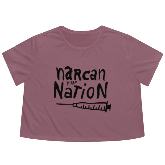 Discover Narcan the Nation (Black Letter) - Harm Reduction - Flowy Cropped Tees