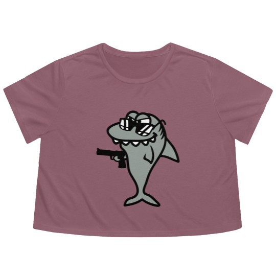 Discover hai gangster criminal criminal thief robber pistol Flowy Cropped Tees