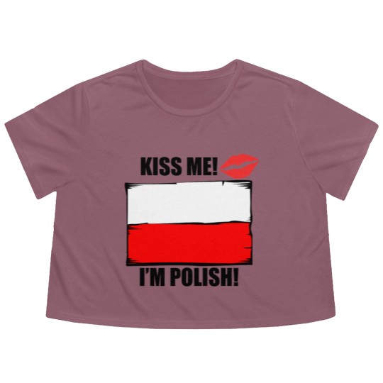 Discover Kiss Me I'm Polish Flowy Cropped Tees