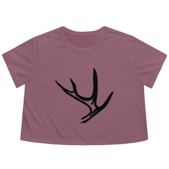Discover White Tail Deer Antler Flowy Cropped Tees