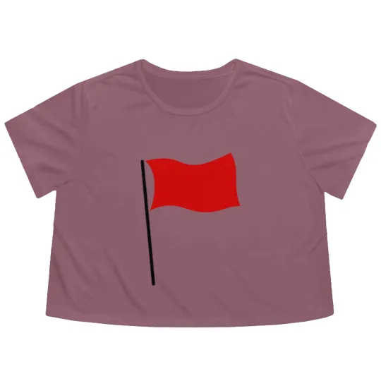 Discover red flag Flowy Cropped Tees