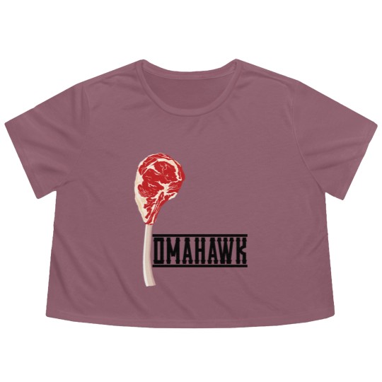 Discover Tomahawk Steak Flowy Cropped Tees