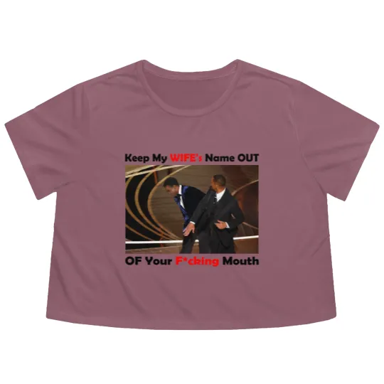 Discover Will Smith Smacks Chris Rocks Onstage Flowy Cropped Tees, Will Smith Flowy Cropped Tees, Will Smith Slapped Chris Rocks, 2022 Oscars, Meme Flowy Cropped Tees