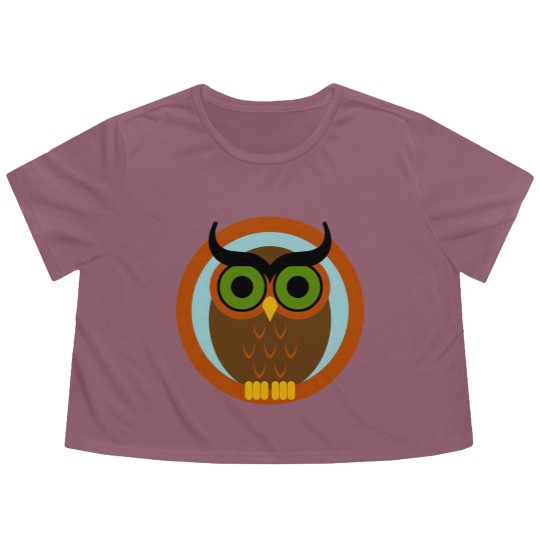 Discover 70s Style Owl - 70s - Flowy Cropped Tees