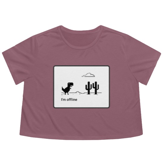 Discover Im Offline Flowy Cropped Tees