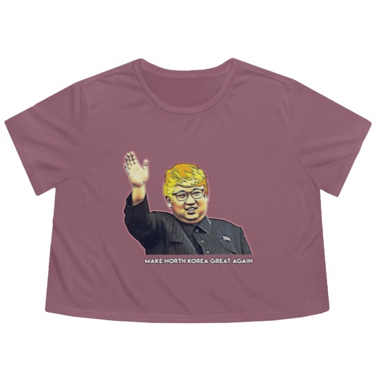 Discover Kim Jong Un Donald Trump Flowy Cropped Tees