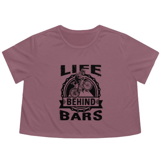 Discover Life Behind Bars Funny Cycling Bicycle Flowy Cropped Tees