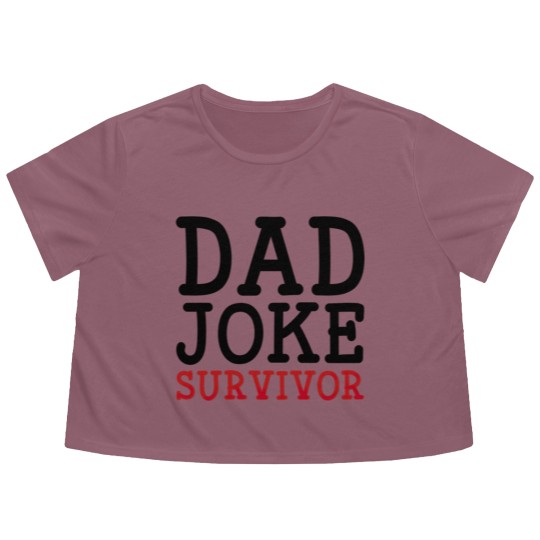 Discover Dad Joke Survivor Flowy Cropped Tees