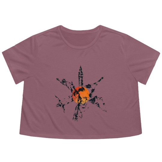 Discover World Monuments Ink - World - Flowy Cropped Tees
