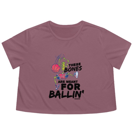 Discover Halloween basketball skeleton Flowy Cropped Tees