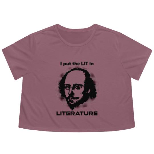 Discover William Shakespeare Literature Flowy Cropped Tees