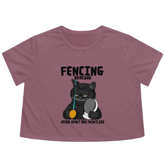 Discover BLACK CAT FENCING BEACUSE OTHER SPORT ARE POINTLES Flowy Cropped Tees