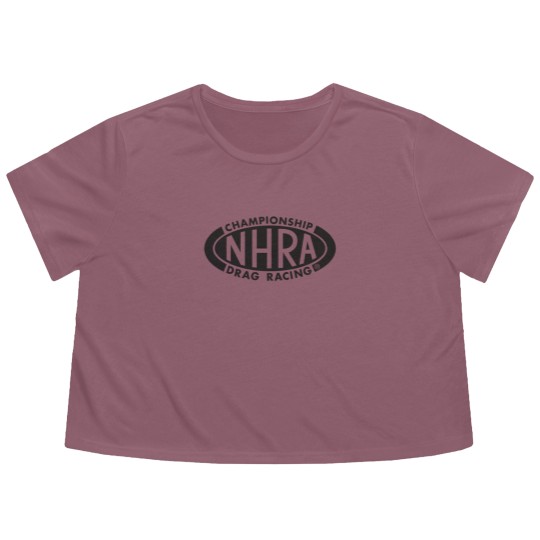 Discover Championship Drag Racing black oval logo Flowy Cropped Tees