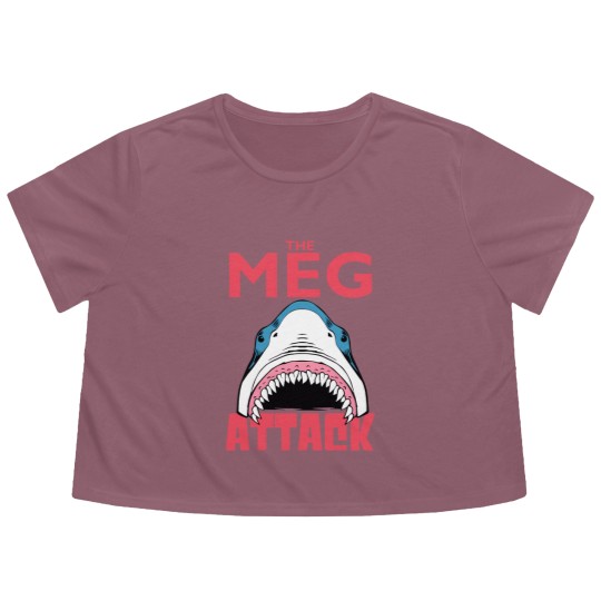 Discover the meg attack shark Flowy Cropped Tees Flowy Cropped Tees
