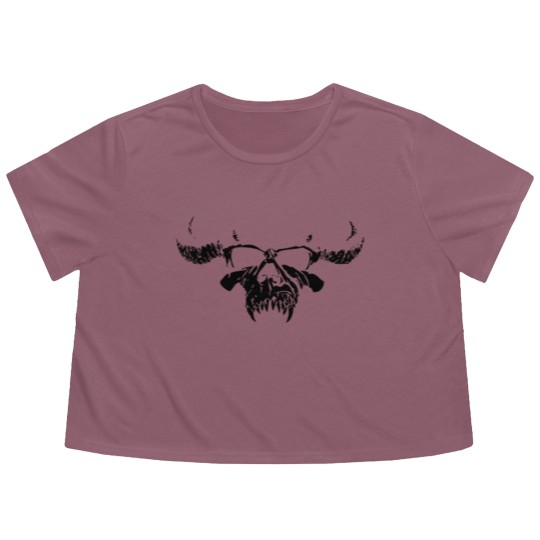 Discover Danzigs Skull Bone Heavy Metal Rock Band Legend Flowy Cropped Tees