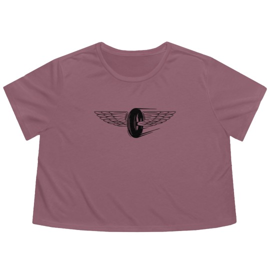 Discover wheel wings Flowy Cropped Tees