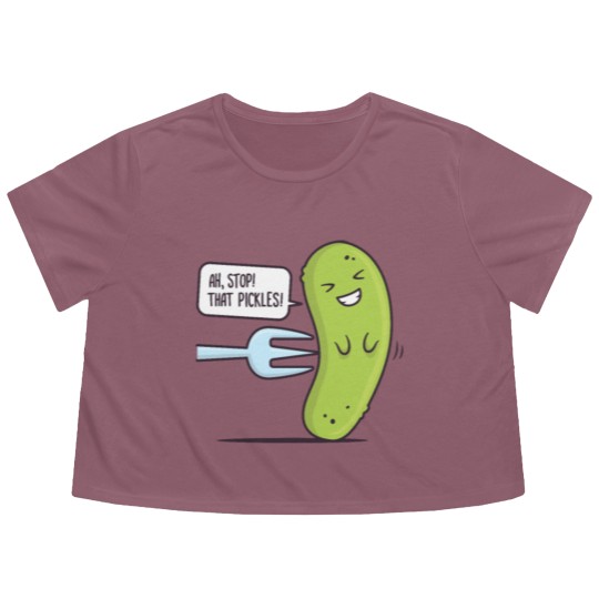 Discover Stop! That Pickles Flowy Cropped Tees