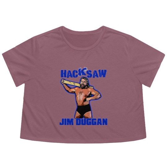 Discover hacksaw jim duggan Flowy Cropped Tees  wrestling 80s Flowy Cropped Tees