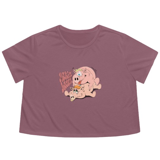 Discover Makin Bacon Relaxed Fit Flowy Cropped Tees