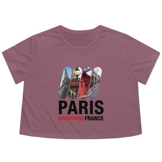 Discover Paris, France Flowy Cropped Tees