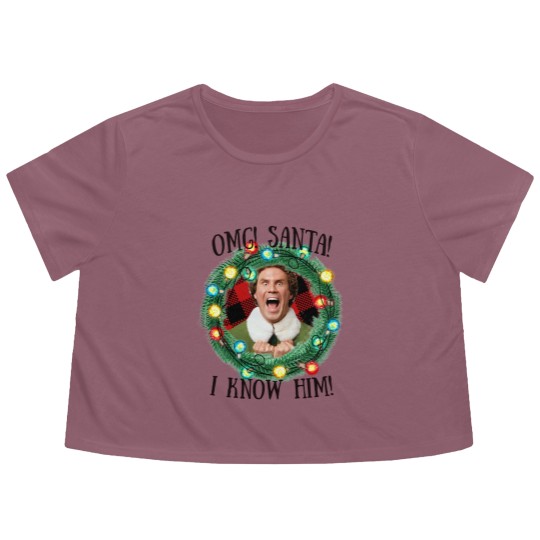 Discover Santa OMG I Know Him Flowy Cropped Tees, Christmas Movie Flowy Cropped Tees