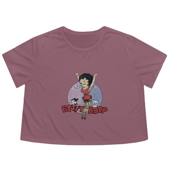 Discover Vintage 1988 Betty Boop in Fishnet Stockings Flowy Cropped Tees