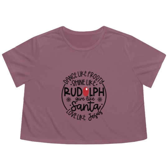 Discover Santa Flowy Cropped Tees, Love like Jesus, Dance like Frosty, Christmas Flowy Cropped Tees
