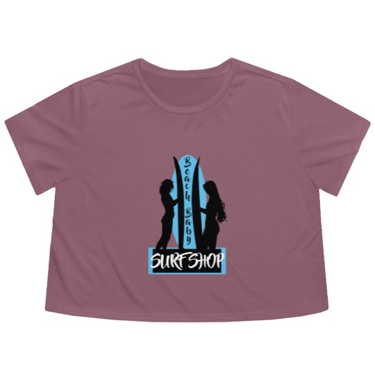 Discover Surfing Beach Baby Surf Shop Surf Board Classic Flowy Cropped Tees