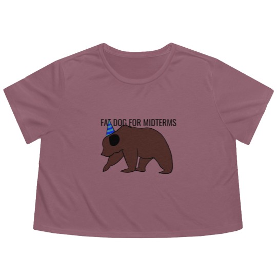 Discover Fat dog for midterms Flowy Cropped Tees