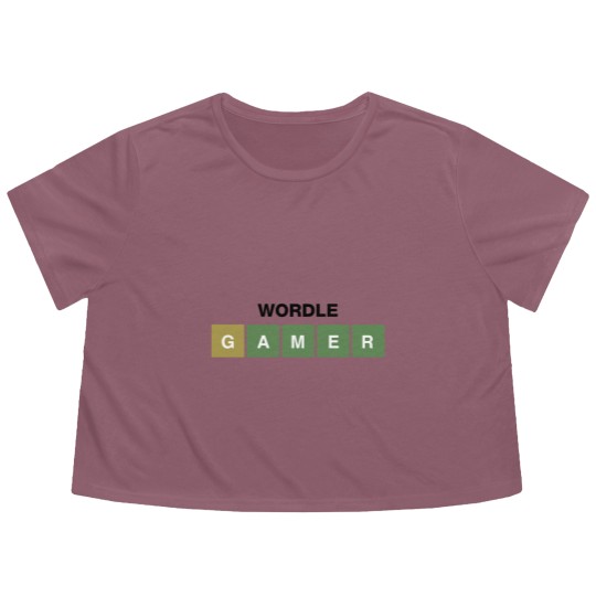 Discover Funny Wordle Style Joke. Wordle Gamer Flowy Cropped Tees
