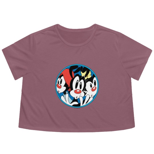 Discover Animaniacs | Warner Siblings Circle Graphic Flowy Cropped Tees