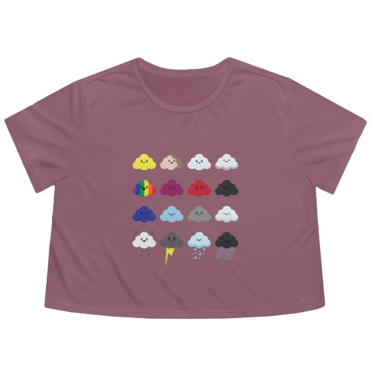 Discover Rain Drops Cloud Rainy Wet Clouds Cloudy Day Mood Flowy Cropped Tees