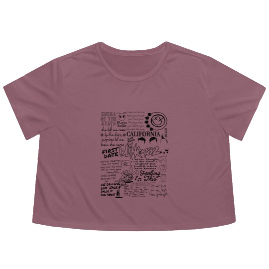 Discover B182 Flowy Cropped Tees, Blink -182 World Tour 2023, Pop-Punk Band Flowy Cropped Tees
