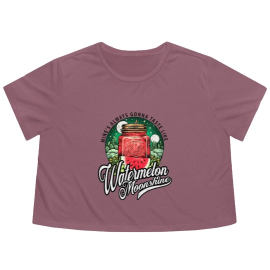 Discover Watermelon Moonshine Retro Country Music Flowy Cropped Tees