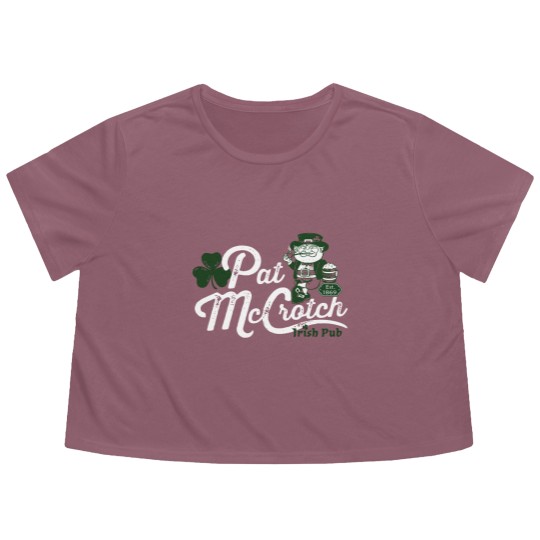 Discover Pats Mccrotch Irish Pub Leprechaun Funny St Patricks Day Flowy Cropped Tees