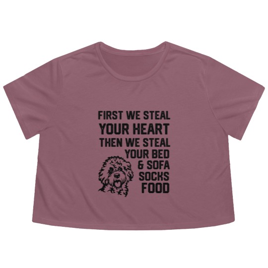 Discover Cockapoo Steal Your Heart Steal Your Bed and Sofa socks food 2 Flowy Cropped Tees