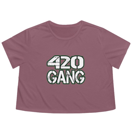 Discover 420 Gang Marijuanaa Gift 420 Gang Marijuanaa Gift Flowy Cropped Tees