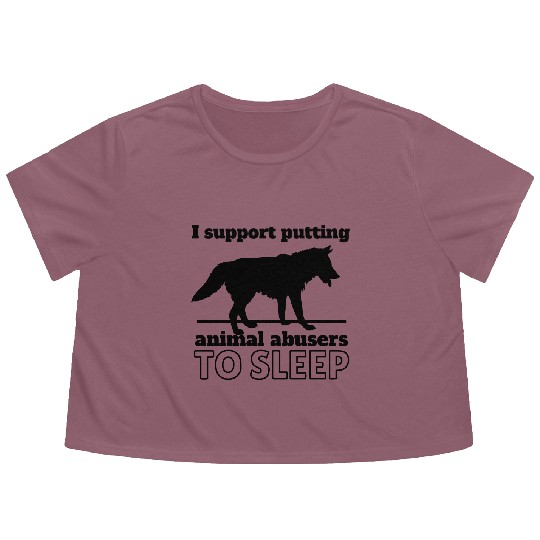 Discover I support puttin animal abusers to SLEEP Flowy Cropped Tees